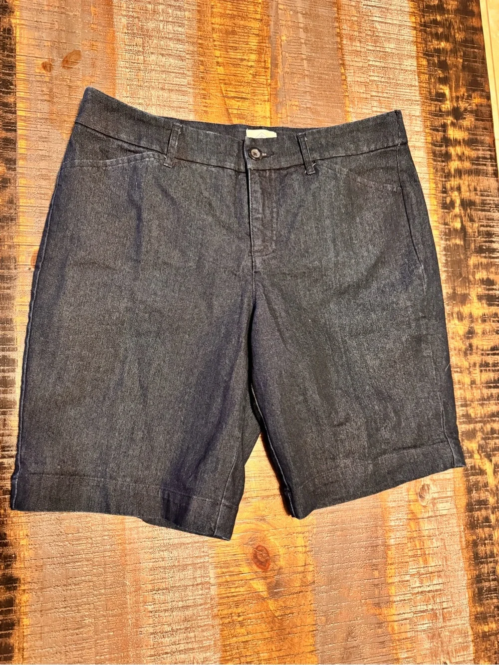 Dark Denim Blue Bermuda Shorts Size 12 Petite St John’s Bay Brand
